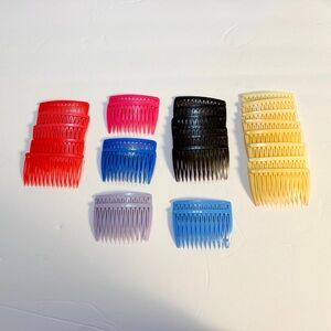 Vintage‎ Lot of 27 Colorful Plastic Hair Side Comb 1980s 1990s
